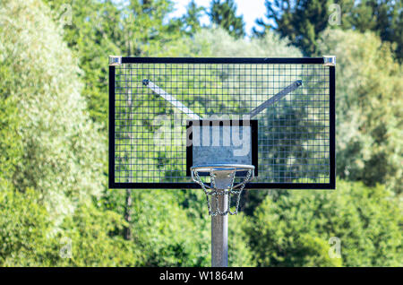 basketball basket made of iron, sports background Stock Photo