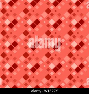 Seamless square pattern background - abstract red vector design from diagonal squares Stock Vector
