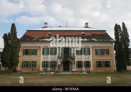 SIBIU, ROMANIA - March 13, 2010: Old Palace Brukenthal Avrig in Romania. Stock Photo