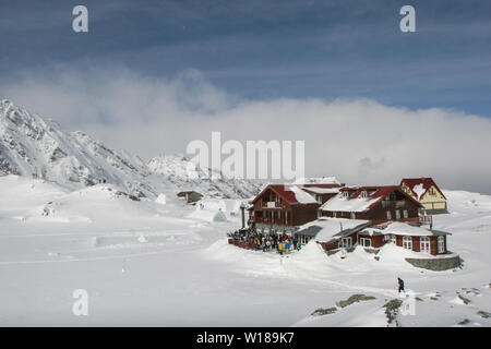 SIBIU, ROMANIA - March 13, 2010: Balea lake, Fagaras mountains Stock Photo