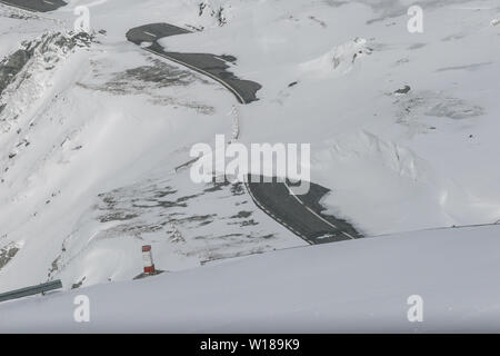 SIBIU, ROMANIA - March 13, 2010: Transfagarasan road covered with snow. Stock Photo