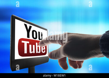 conceptual image for YouTube video streaming platform Stock Photo