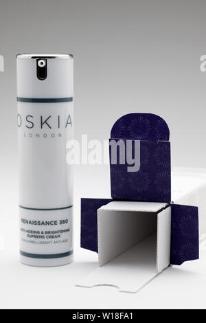 40 ML container of Oskia Renaissance anti aging supreme cream from Space NK Stock Photo