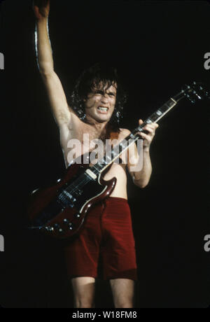 AC/DC US rock group with Angus Young about 1983. Photo: Jeffrey Mayer ...