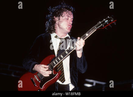 AC/DC US rock group with Angus Young about 1983. Photo: Jeffrey Mayer ...