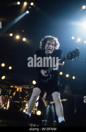 AC/DC US rock group with Angus Young about 1983. Photo: Jeffrey Mayer ...