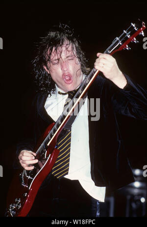 AC/DC US rock group with Angus Young about 1983. Photo: Jeffrey Mayer ...
