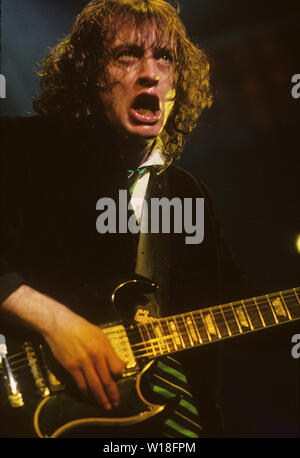 AC/DC US rock group with Angus Young about 1983. Photo: Jeffrey Mayer ...