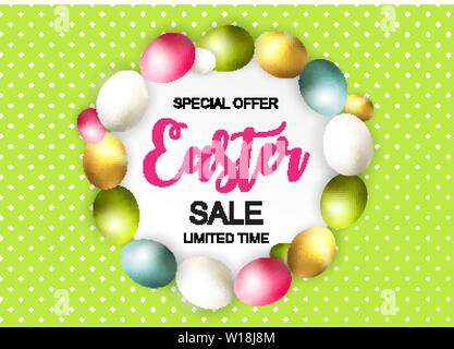 Easter sale vector banner design. Big easter sale text up to 50% off  promotion with 3d realistic bunny and eggs for seasonal shop discount Stock  Vector Image & Art - Alamy