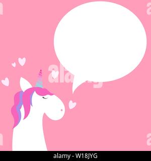 Unicorn background with Speech Bubble. Vector Illustration Stock Vector