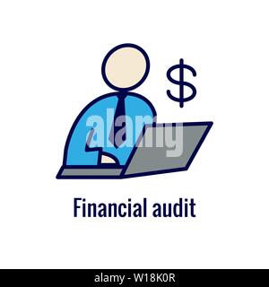 Accountant or Accounting Icon Set w money, accounting and similar concept Stock Vector