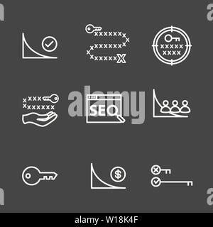 SEO Strategy - Search engine optimization concept, including keywords, etc Stock Vector