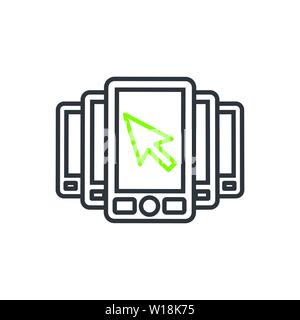 Website clicks icon ; pointer icon - unscrupulously acquiring website clicks Stock Vector