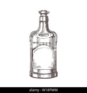 Classic Tequila Bottle Sombrero On Top Vector Stock Vector
