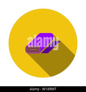 Tailor Cloth Roll Icon. Flat Circle Stencil Design With Long Shadow. Vector Illustration. Stock Vector