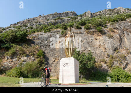 The gigantic bronze statue of the Virgin Mary near Ephesus in Izmir Province of Turkey. Stock Photo