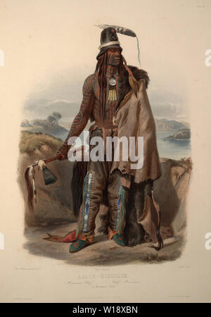 Karl Bodmer - Abdih Hiddisch Minatarre Chief Plate 24 Volume 1 Travels Interior North 1834 Stock Photo