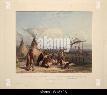 Funeral scaffold of a Sioux Chief near Fort Pierre - Karl Bodmer ...