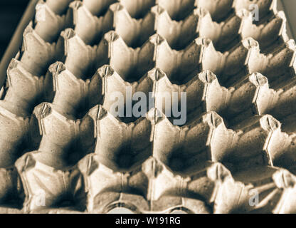 Open Empty Cardboard Egg Container Box, Farm Egg Tray Carton Grid Background, Egg Packaging of Product Protection Stock Photo