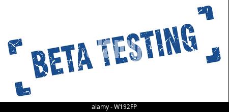 beta testing stamp. beta testing square grunge sign. beta testing Stock Vector
