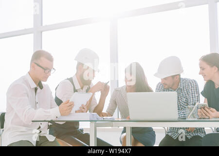 architects and business team discussing new project. photo with copy space Stock Photo
