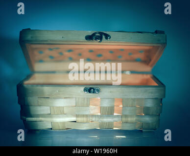beautiful wicker casket .isolated on a light background.photo with copy space. Stock Photo