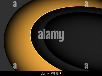 Abstract yellow curve on grey with blank space design modern futuristic background vector illustration. Stock Vector