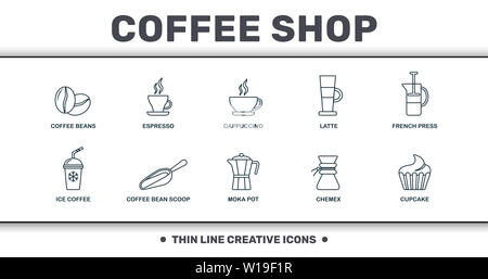 Set Of Coffee Elements Collection Coffee Supplies Icons Make