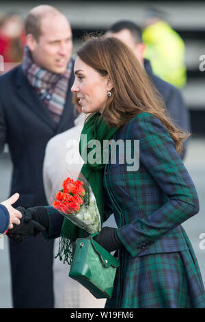 Dundee, UK. 29 January 2019. The Duke and Duchess of Cambridge officially opened Dundee's V&A Museum of Design. Stock Photo