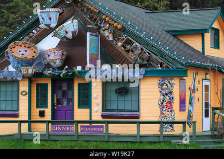 Restaurant on Pioneer Avenue, Homer, Alaska, USA Stock Photo