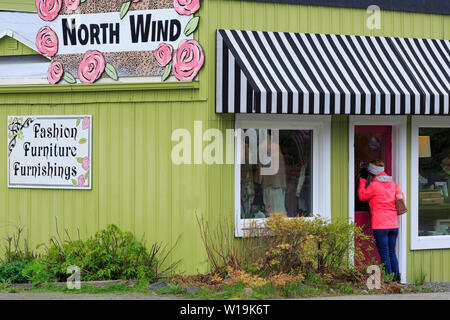 Store on Pioneer Avenue, Homer, Alaska, USA Stock Photo