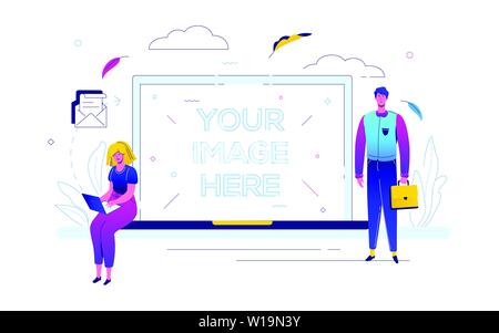 Email marketing - colorful flat design style illustration Stock Vector