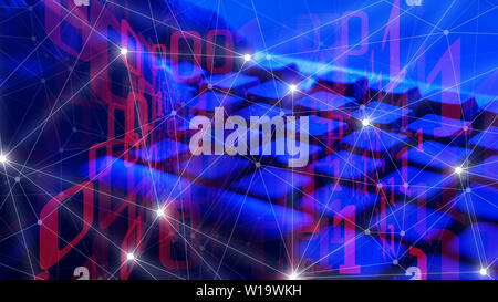 Cybersecurity threats, computer programmer, internet digital transformation, future concept Stock Photo