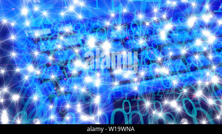 Cybersecurity threat, bank office cyber threat security Stock Photo
