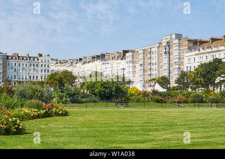 Warrior Gardens and Warrior Square in summer at St Leonards On Sea, East Sussex, UK Stock Photo