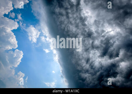 Thunderstorm in Poenitz am See, Germany, Europe Stock Photo