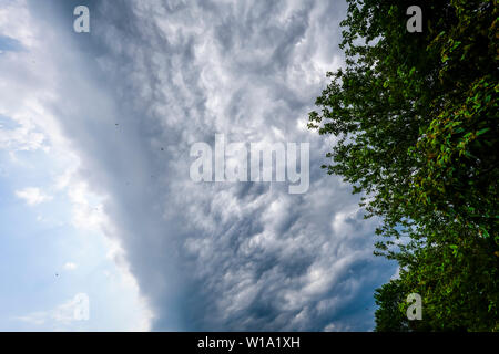 Thunderstorm in Poenitz am See, Germany, Europe Stock Photo