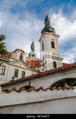 Strahov Monastery is a Premonstratensian abbey founded in 1143. Prague. Czech Republic Stock Photo