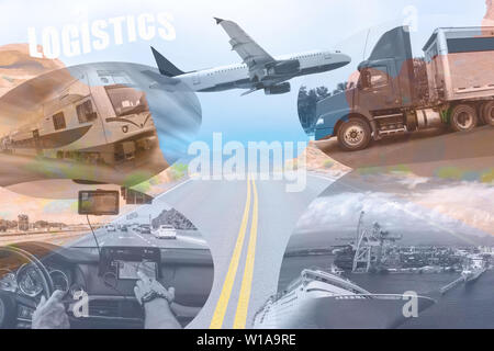 Abstract design background. Trucks and transport Stock Photo