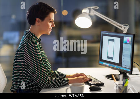 graphic designer with computer working at office Stock Photo