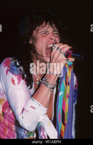 AEROSMITH US rock group with Joe Perry about 1984 at The Forum in Los Angeles, California. Photo: Stock Photo