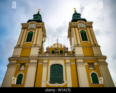 View on the historic church the Saint stephens Basilica in Szekesfehervar, Hungary Stock Photo