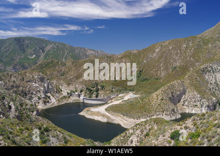 The Big Tujunga Dam Overlook in the Angeles National Forest, Los Angeles County, Southern California. Stock Photo