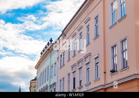 View on the historic architecture in Szekesfehervar, Hungary on a sunny day. Stock Photo