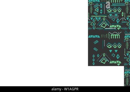 Tribal art pattern. Ethnic geometric print. Aztec colorful repeating background texture. Stock Vector