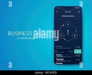 Vector graphics mobile infographics with three options. Template for ...