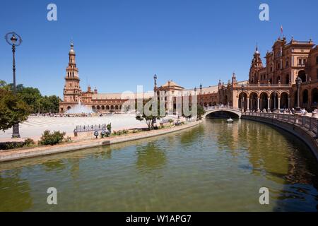 Plaza de Espana, Seville, Andalusia, Spain, Europe Stock Photo