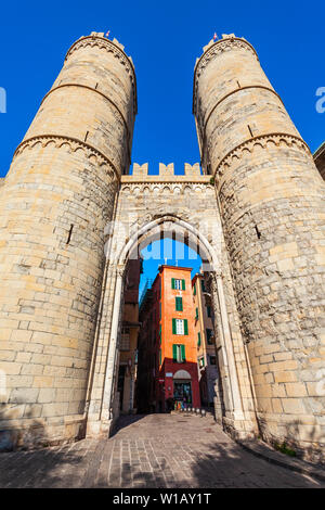 The Porta Soprana Gate was one of the entrance gates to the city of Genoa in Liguria region in Italy Stock Photo