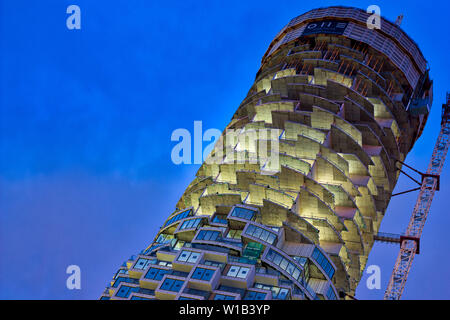 brand new 'leaning tower' coming to dockland London, England, UK Stock Photo