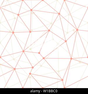 Vector Abstract Triangle Geometrical Orange thin Outlines with dots Background. Suitable for textile, gift wrap and wallpaper. Stock Vector